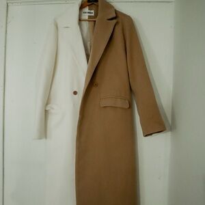 Steve Madden Two-Tone Cream and Brown Trench Coat